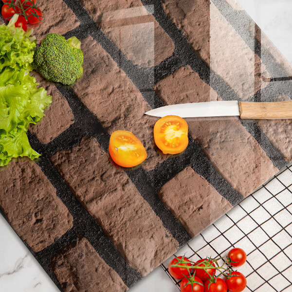 Skleněná deska za sporák Cihlová zeď