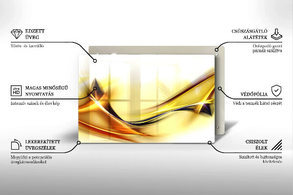 Skleněná deska za sporák Abstraktní linie světla