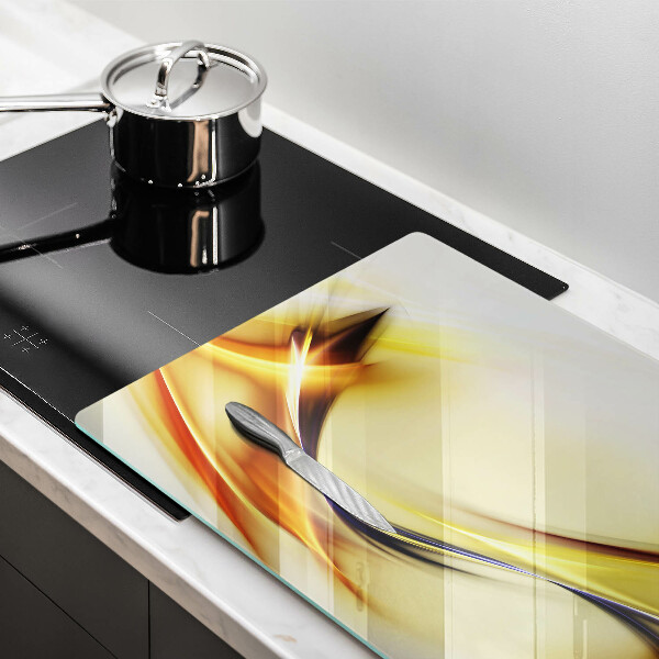 Skleněná deska za sporák Abstraktní linie světla