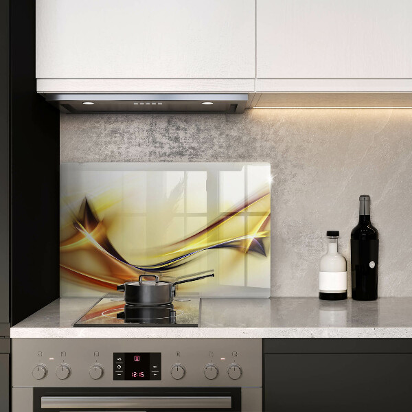 Skleněná deska za sporák Abstraktní linie světla