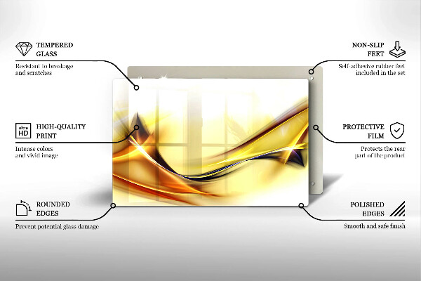 Skleněná deska za sporák Abstraktní linie světla
