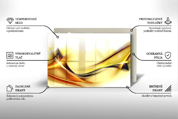 Skleněná deska za sporák Abstraktní linie světla