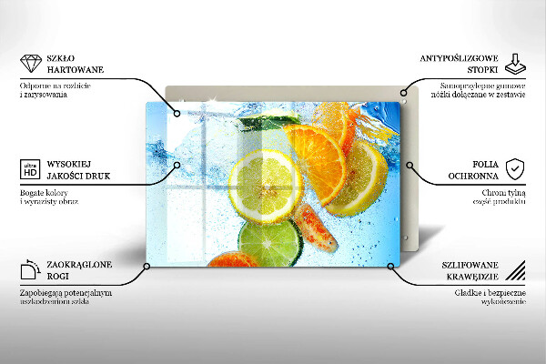 Skleněná deska za sporák Šťavnatá citrusová voda