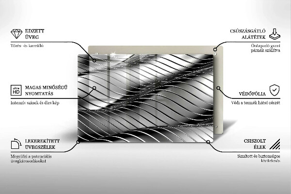 Skleněná deska za sporák 3D kovová konstrukce