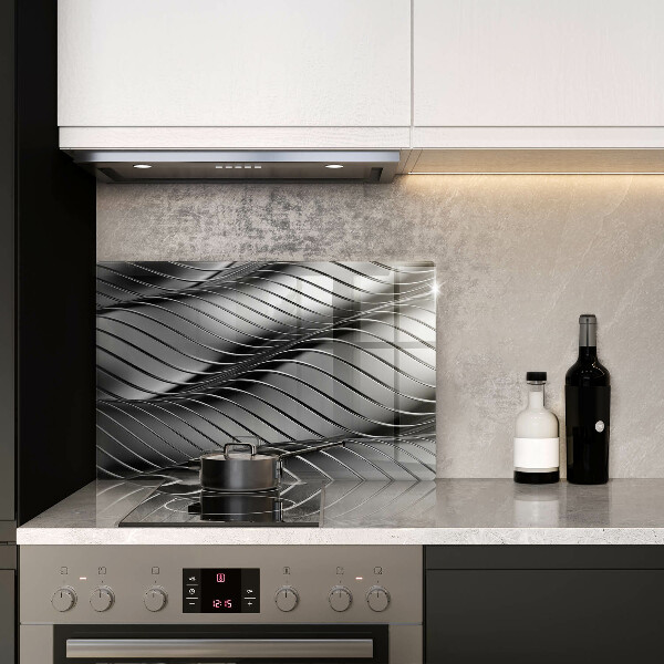 Skleněná deska za sporák 3D kovová konstrukce