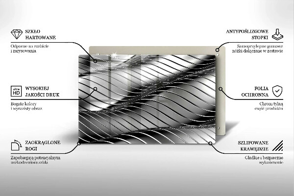 Skleněná deska za sporák 3D kovová konstrukce
