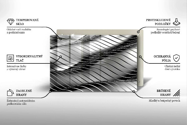 Skleněná deska za sporák 3D kovová konstrukce