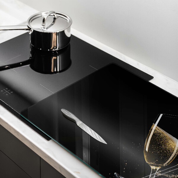 Skleněná deska za sporák Sklenice šampaňského