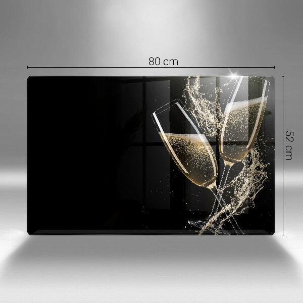 Skleněná deska za sporák Sklenice šampaňského