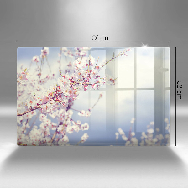 Skleněná deska za sporák Kvetoucí strom