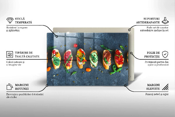 Skleněná deska za sporák Barevné sendviče