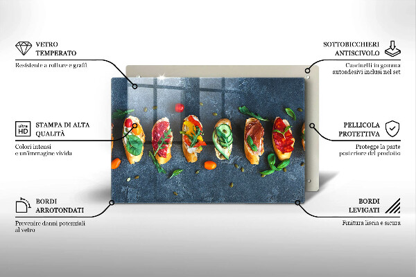Skleněná deska za sporák Barevné sendviče