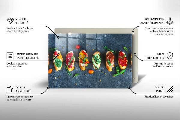 Skleněná deska za sporák Barevné sendviče