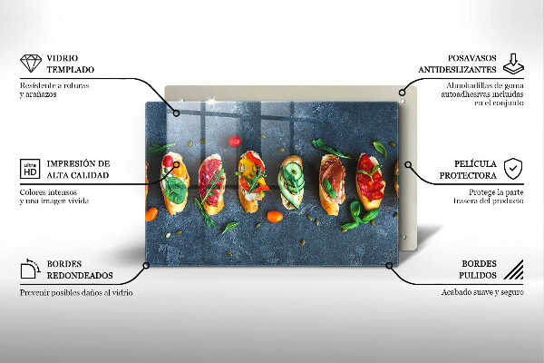 Skleněná deska za sporák Barevné sendviče
