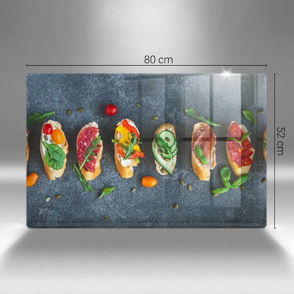 Skleněná deska za sporák Barevné sendviče