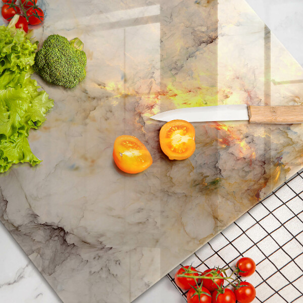 Skleněná deska za sporák Textura mramoru se zlatem