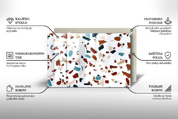 Skleněná deska za sporák Dekorativní kámen