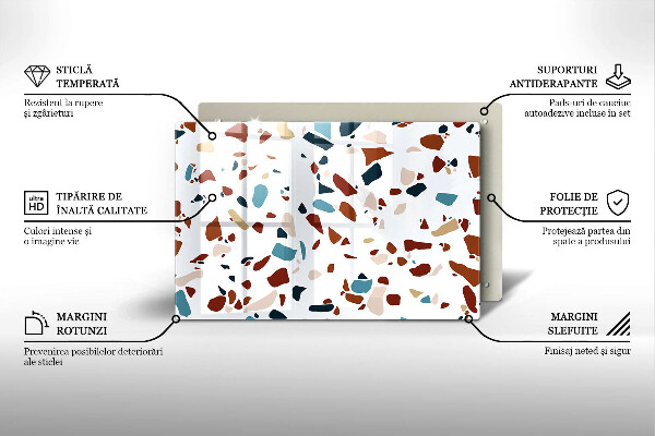 Skleněná deska za sporák Dekorativní kámen