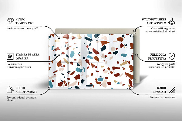 Skleněná deska za sporák Dekorativní kámen