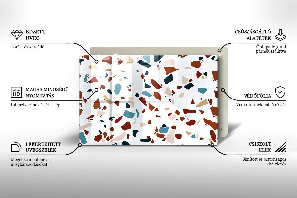 Skleněná deska za sporák Dekorativní kámen