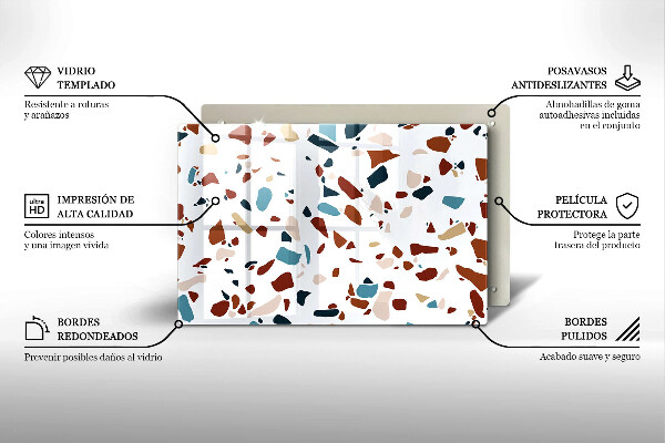 Skleněná deska za sporák Dekorativní kámen