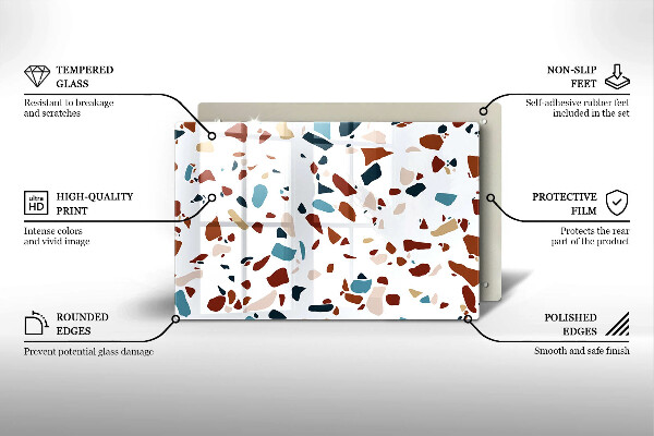 Skleněná deska za sporák Dekorativní kámen