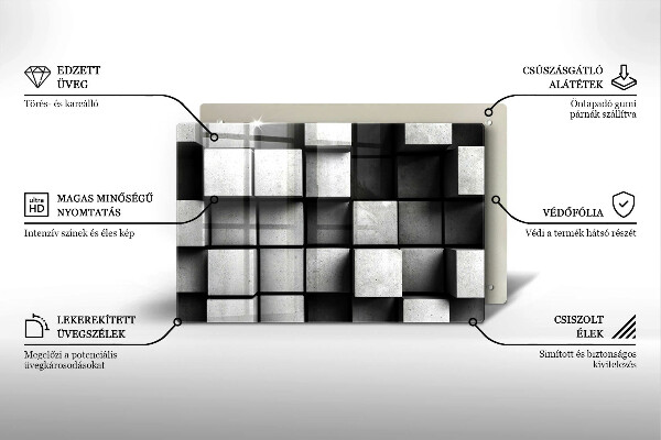 Skleněná deska za sporák 3D geometrie pozadí