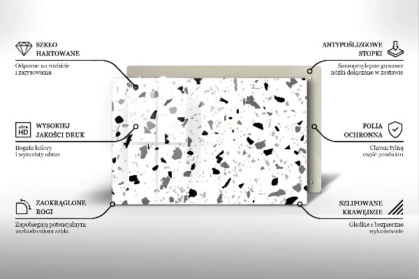 Skleněná deska za sporák Dekorativní kamenina