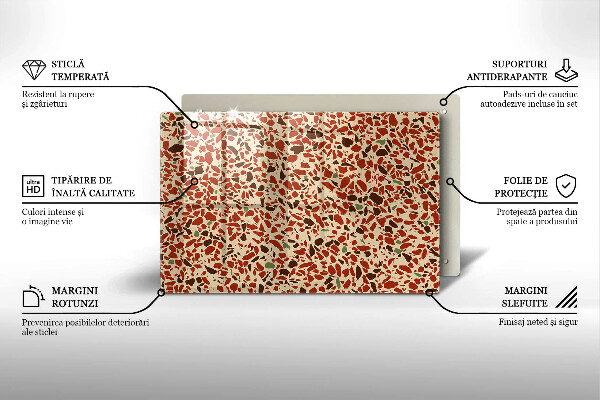 Skleněná deska za sporák Jemná kamenina