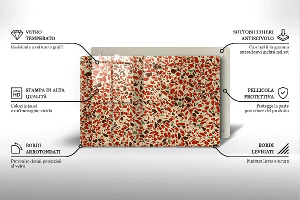 Skleněná deska za sporák Jemná kamenina