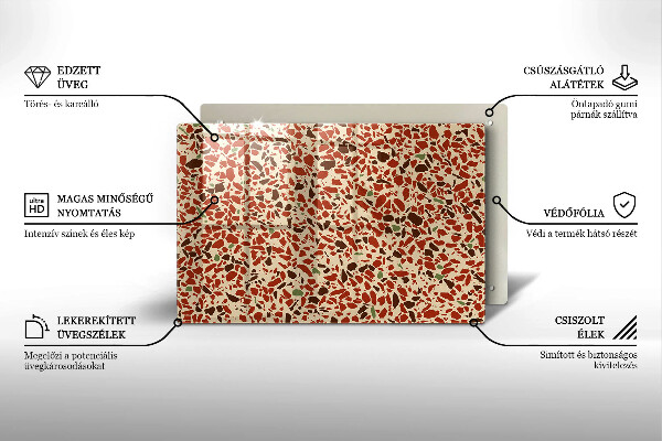 Skleněná deska za sporák Jemná kamenina