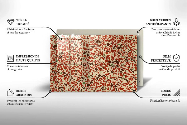 Skleněná deska za sporák Jemná kamenina