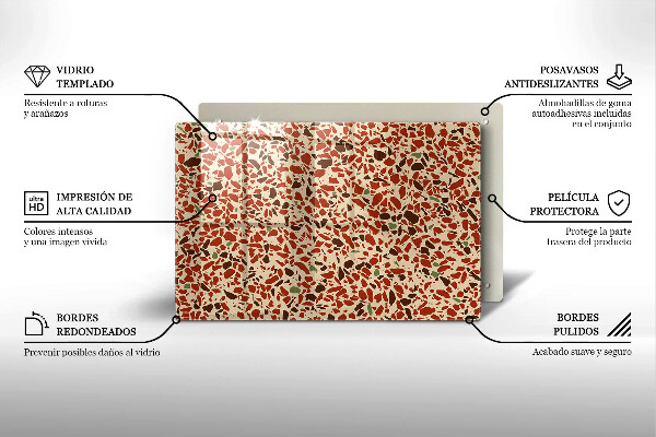 Skleněná deska za sporák Jemná kamenina