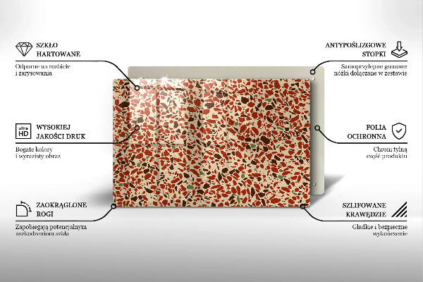 Skleněná deska za sporák Jemná kamenina