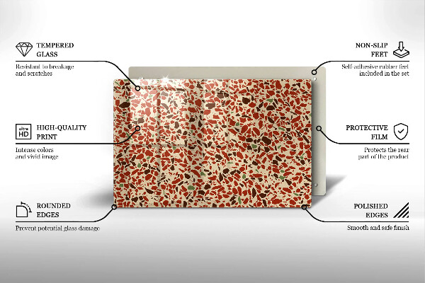 Skleněná deska za sporák Jemná kamenina