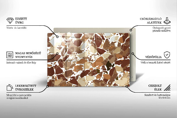 Skleněná deska za sporák Kamenné dekorativní skvrny