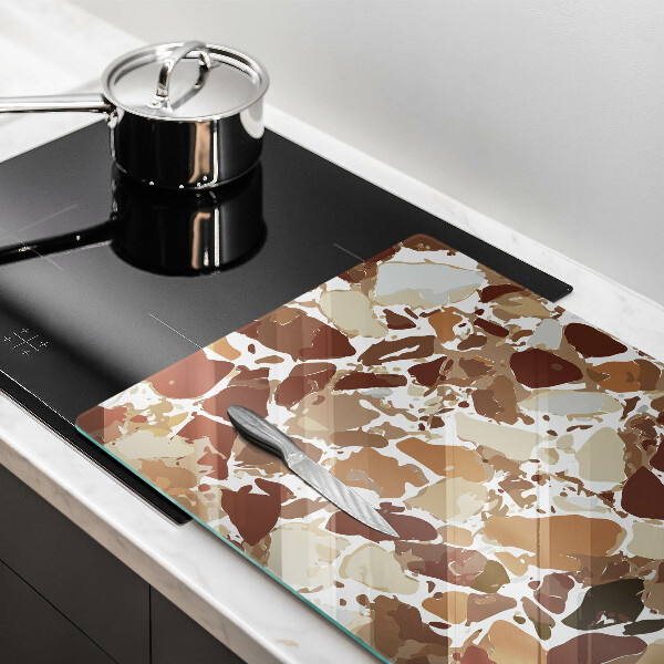 Skleněná deska za sporák Kamenné dekorativní skvrny