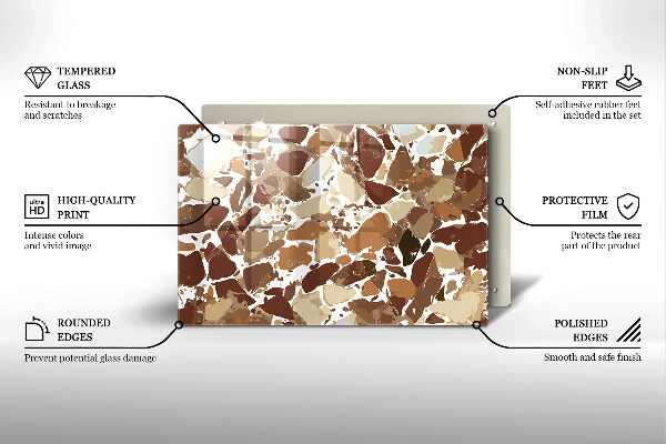 Skleněná deska za sporák Kamenné dekorativní skvrny