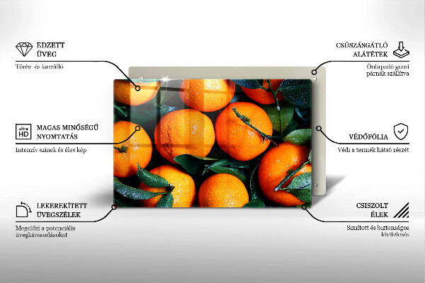 Skleněná deska za sporák pomeranč