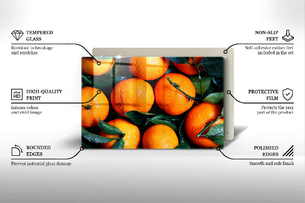 Skleněná deska za sporák pomeranč