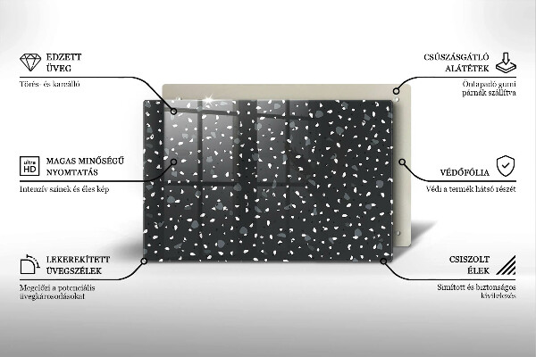 Skleněná deska za sporák Dekorativní kámen