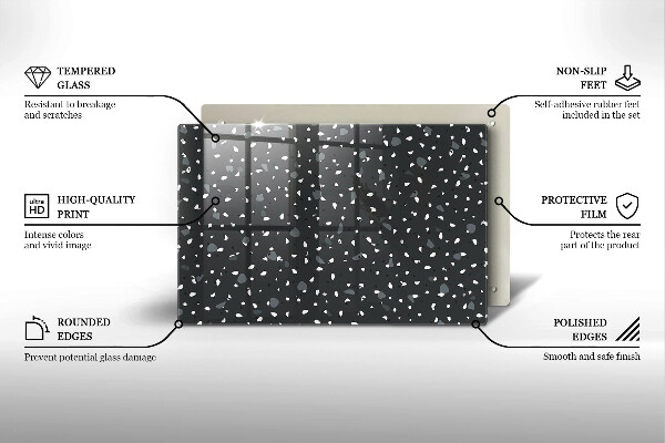 Skleněná deska za sporák Dekorativní kámen