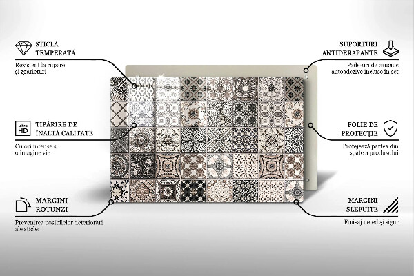 Skleněná deska za sporák Dekorativní dlaždice