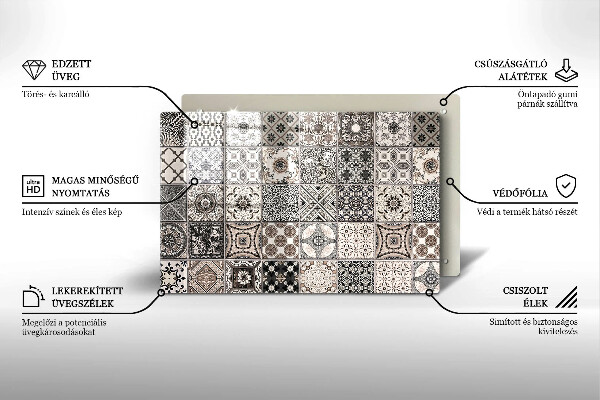 Skleněná deska za sporák Dekorativní dlaždice
