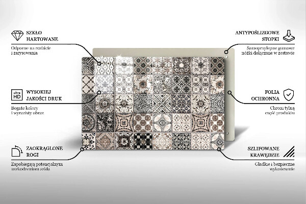 Skleněná deska za sporák Dekorativní dlaždice