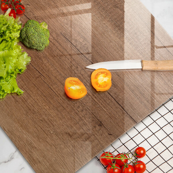 Skleněná deska za sporák Textura dřeva