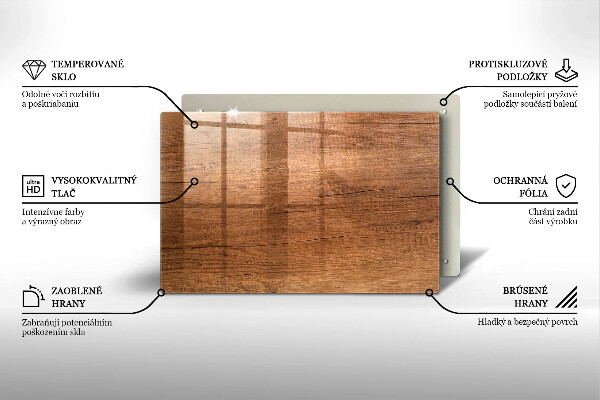 Skleněná deska za sporák Textura dřeva