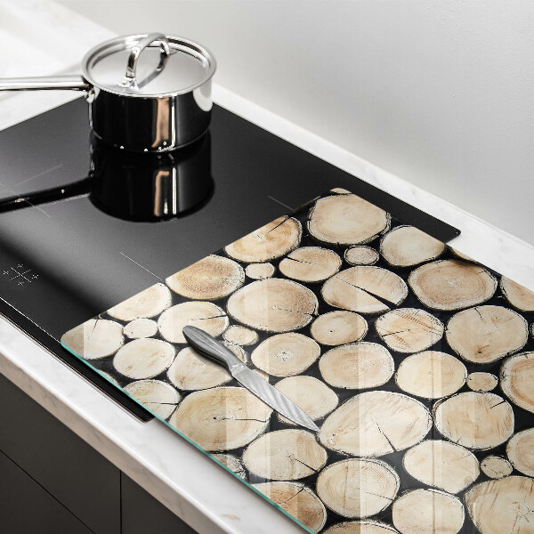 Skleněná deska za sporák Dřevěné kmeny stromů