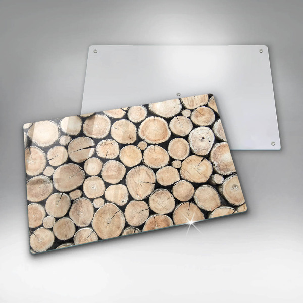 Skleněná deska za sporák Dřevěné kmeny stromů