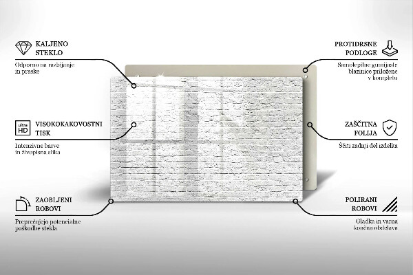 Skleněná deska za sporák Cihlová zeď
